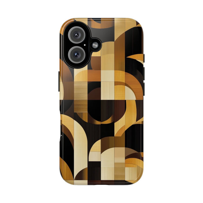 Geometrisch Bruin-Goud Art Deco Patroon