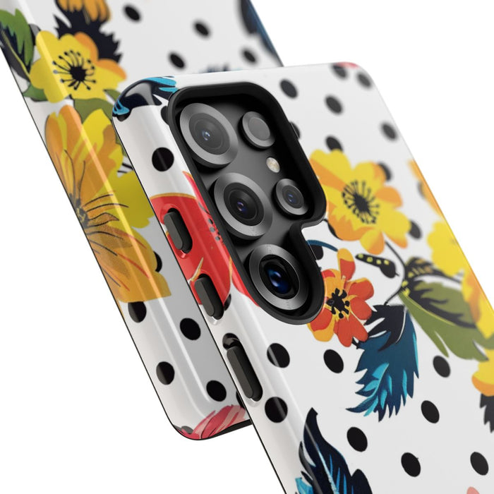 Kleurrijk Bloemenpatroon met Polkadots