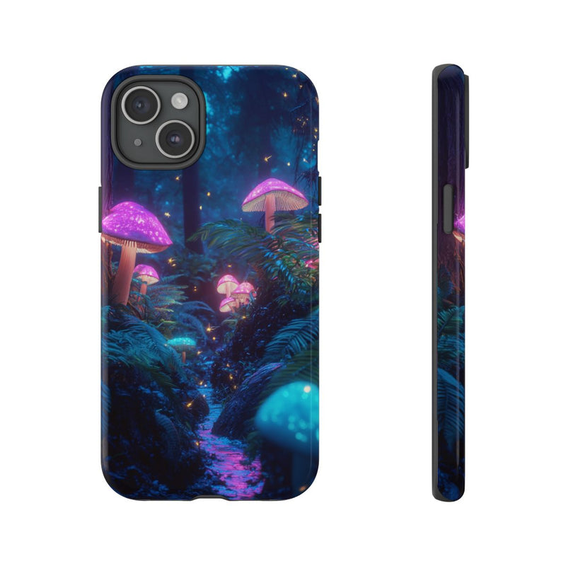 Gloeiende Paddenstoelen in een Sprookjesachtig Bos