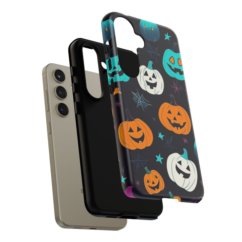 Vrolijk Gekleurde Halloween Pompoenen Patroon