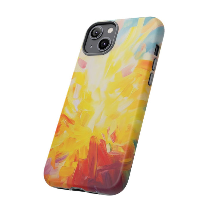 Vrolijke Abstracte Zonnestralen in Penseelstreken