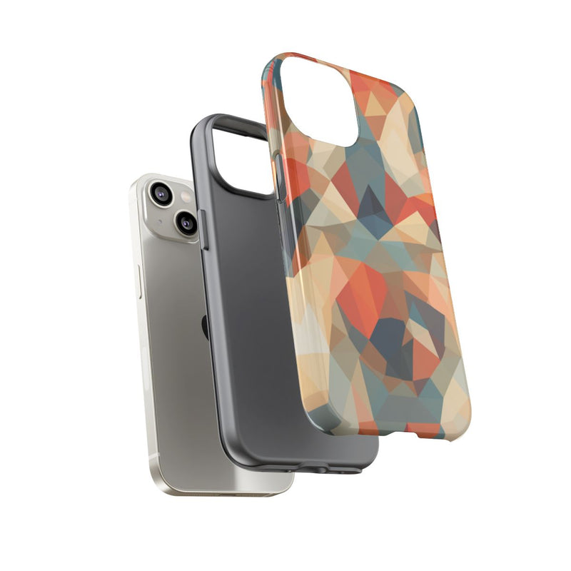 Geometrisch Abstract Patroon in Gedempte Warme Kleuren