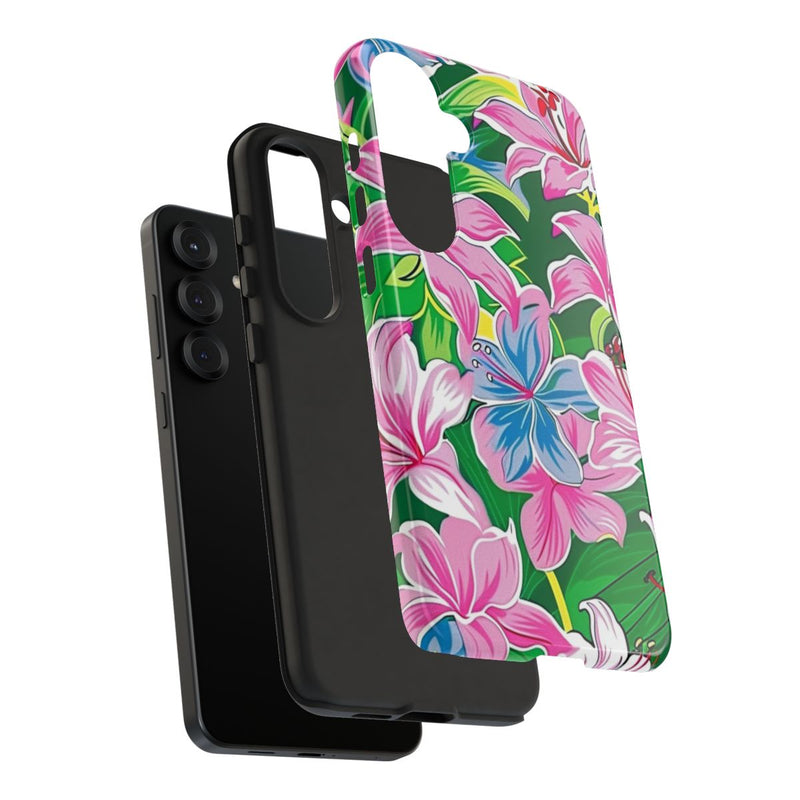 Roze en Blauwe Bloemenprint
