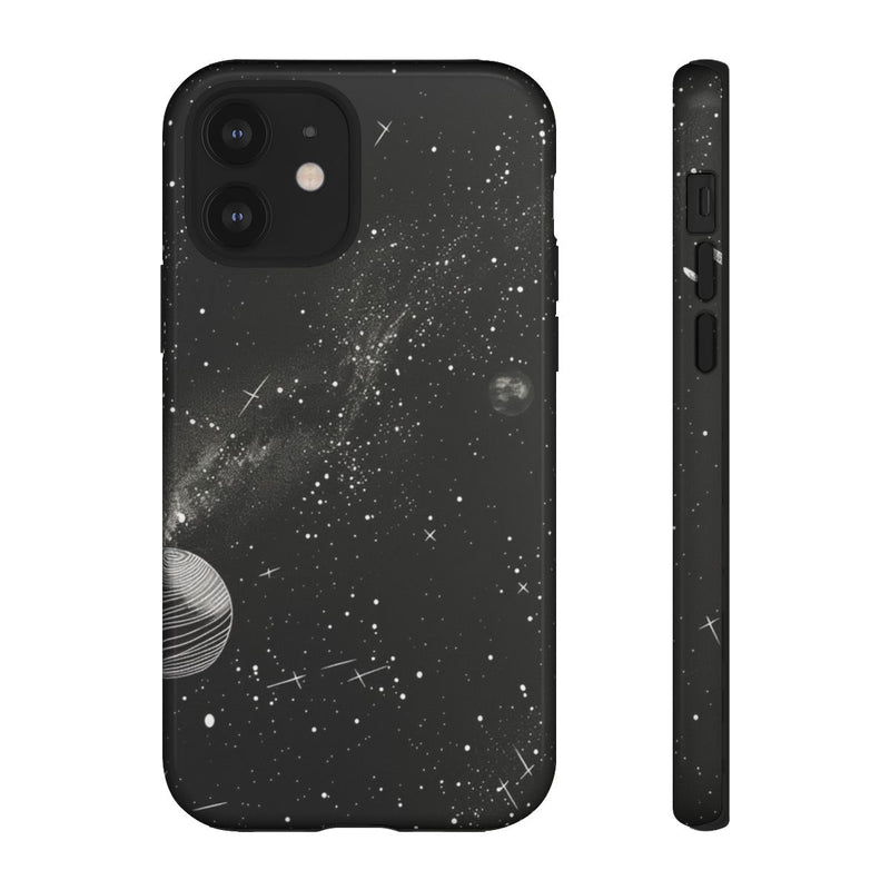 Monochrome Illustratie van het Zonnestelsel