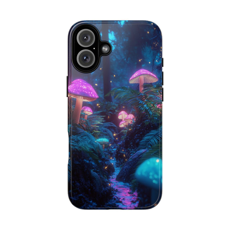 Gloeiende Paddenstoelen in een Sprookjesachtig Bos