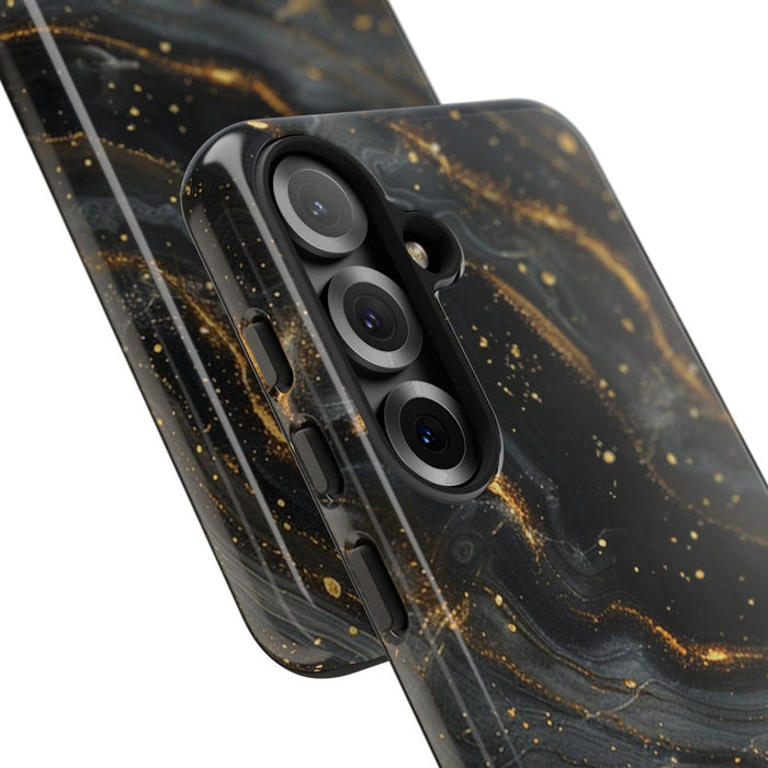 Zwart-Gouden Marmer Abstract Patroon