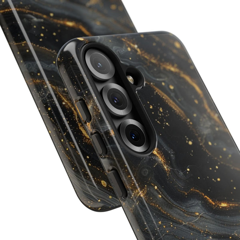 Zwart-Gouden Marmer Abstract Patroon