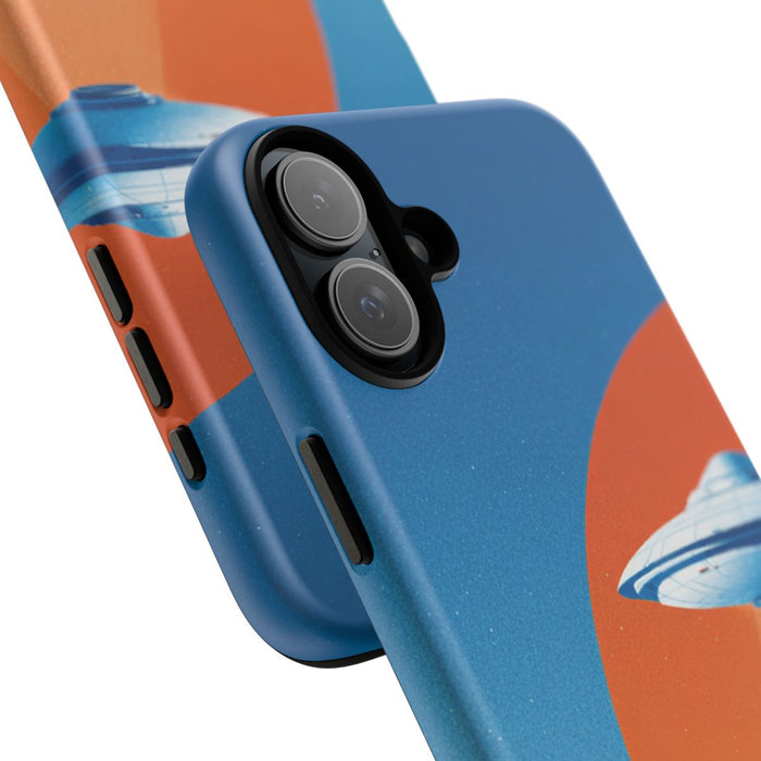 Witte Vliegende Schotel boven Rotsachtig Landschap