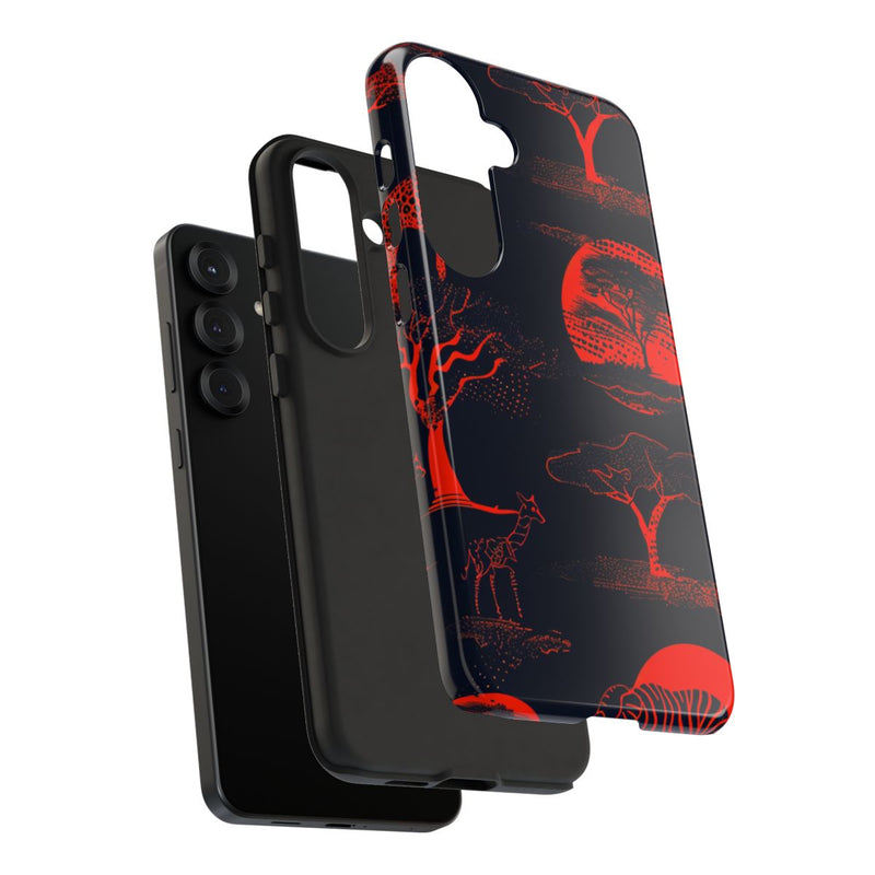Rood Neon Afrikaans Dierenpatroon