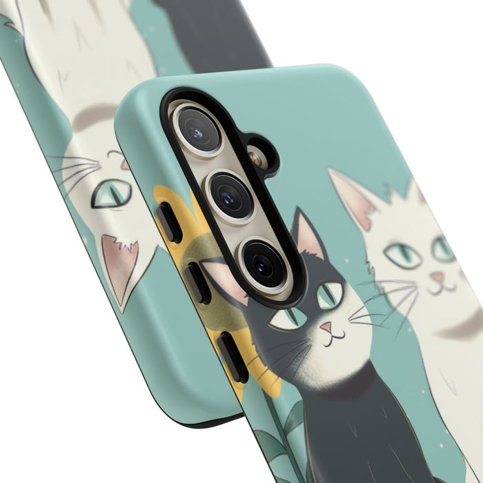Twee Cartoonkatten met Zonnebloem