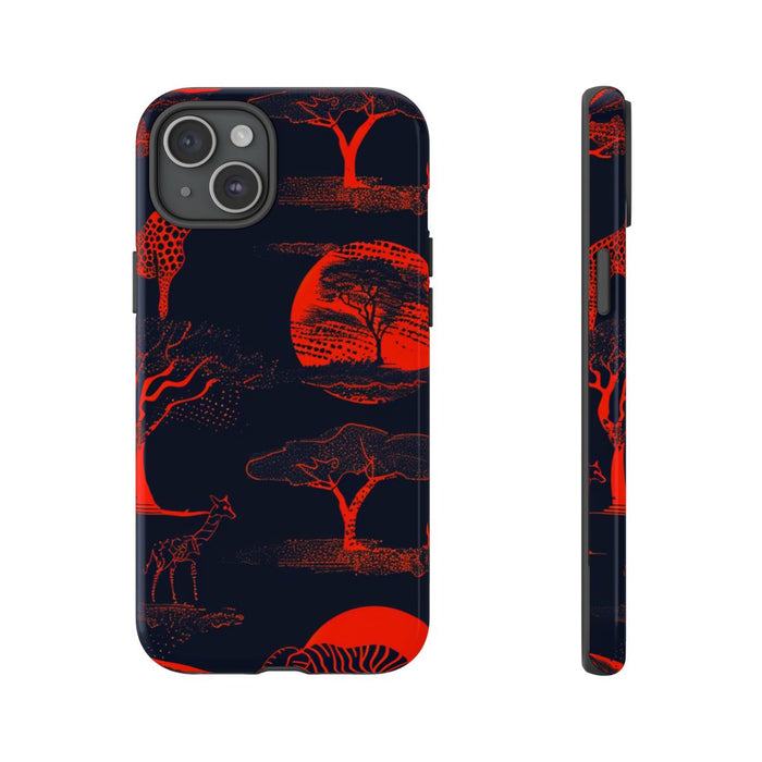 Rood Neon Afrikaans Dierenpatroon