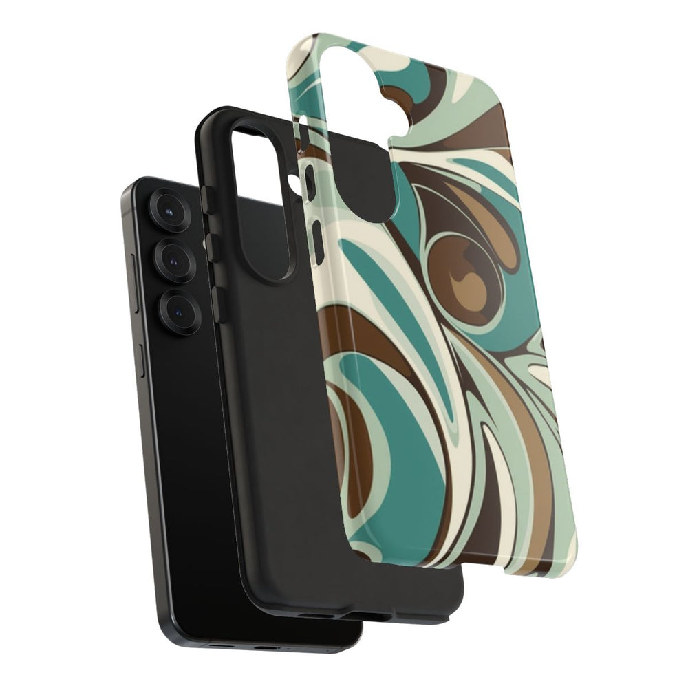 Abstracte Swirl in Teal en Bruin