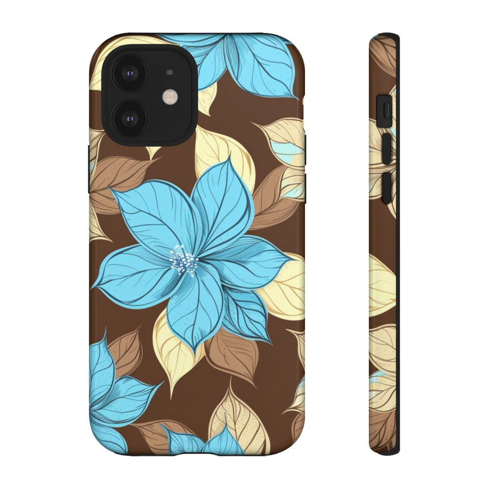 Turquoise en Beige Bloemenpatroon