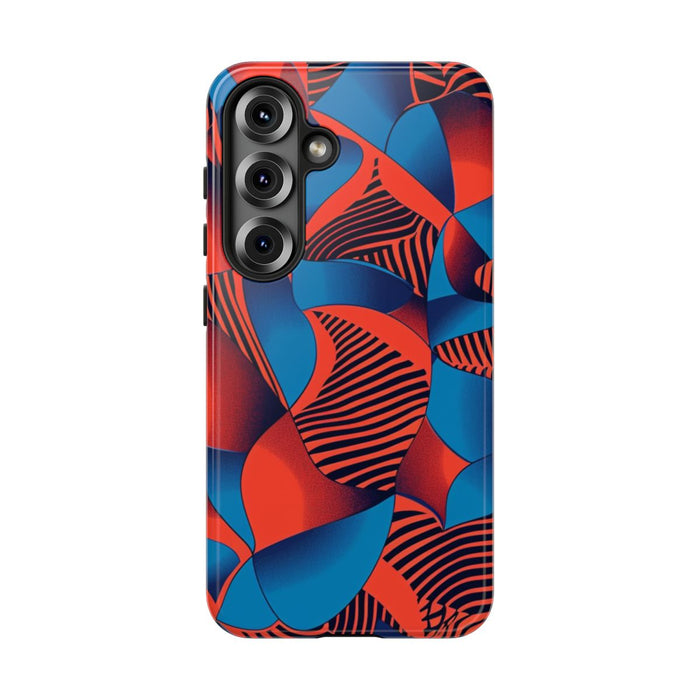 Levendig Rood-Blauw Abstract Patroon