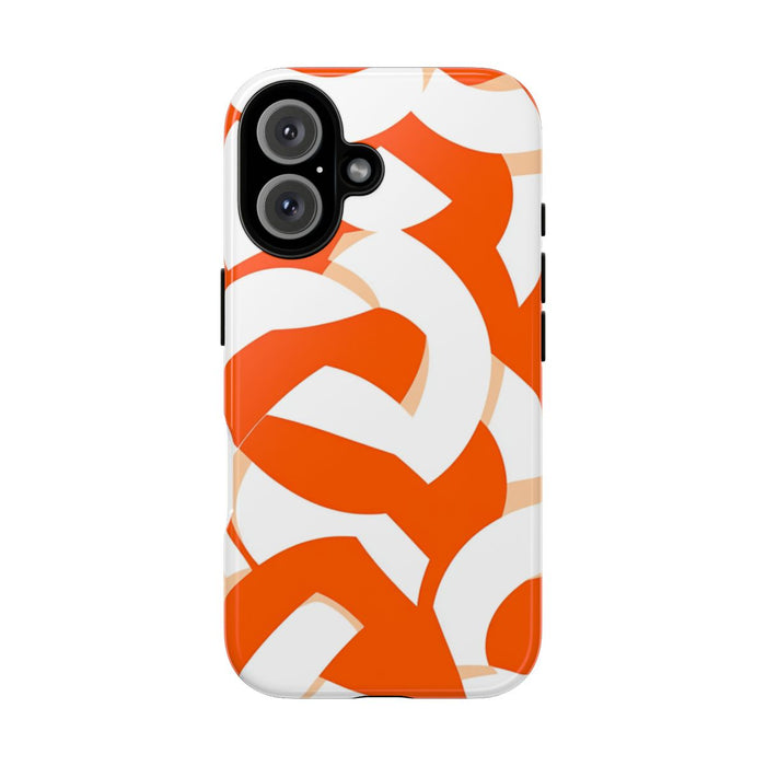 Oranje en Wit Geometrisch Patroon