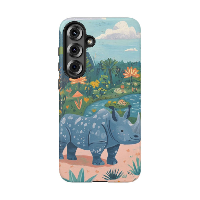 Blauw Neushoorn Illustratie