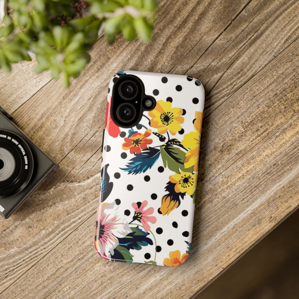 Kleurrijk Bloemenpatroon met Polkadots