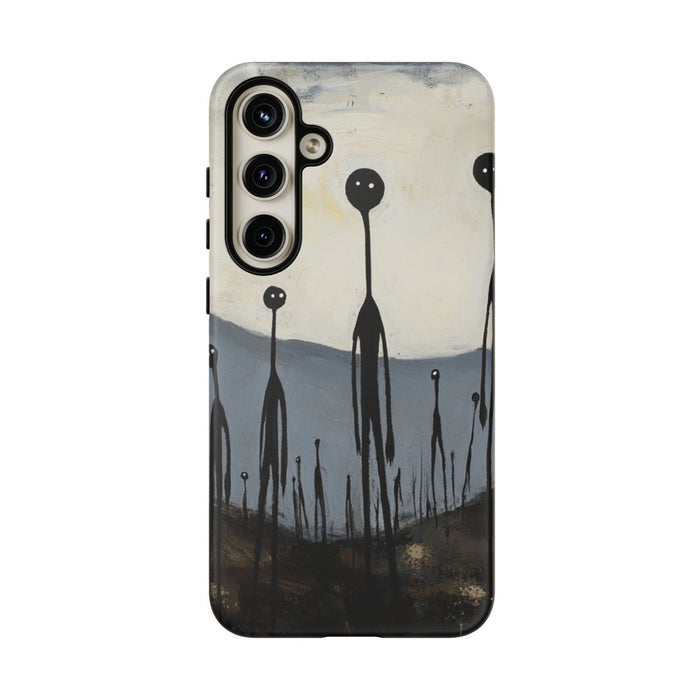 Spookachtige Stokfiguren in Mysterieus Landschap