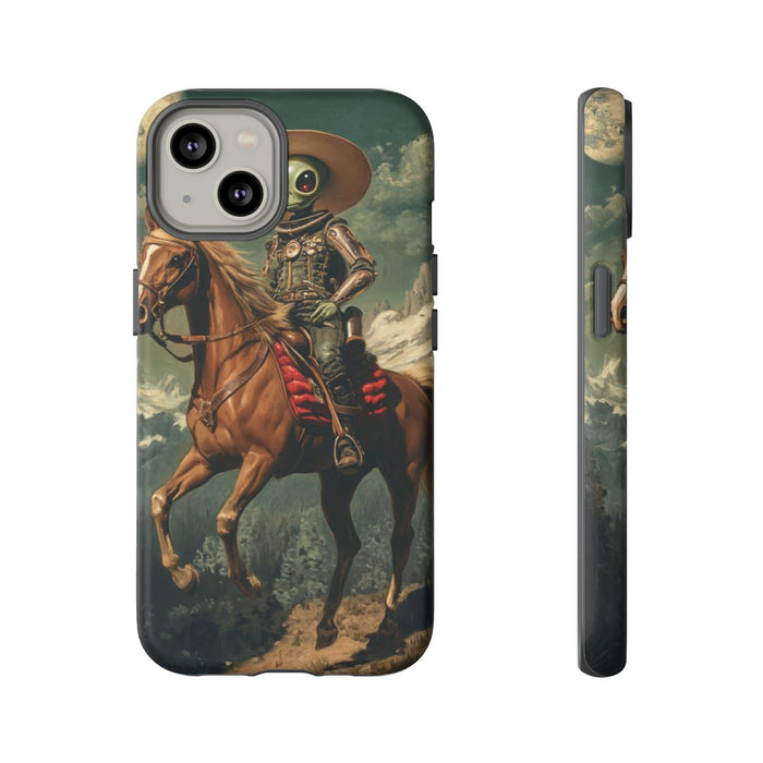 Buitenaardse Cowboy op Paard in Berglandschap