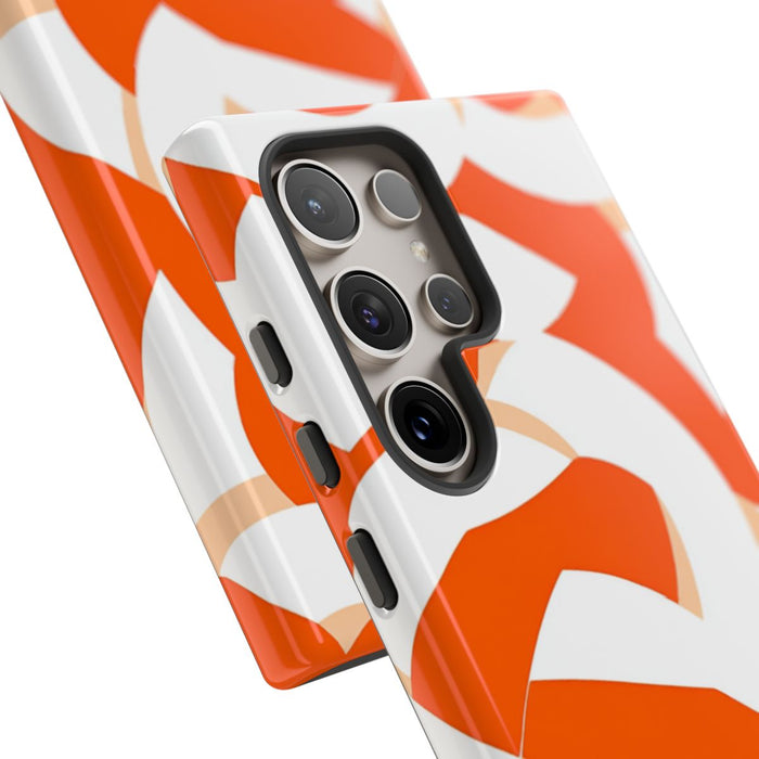 Oranje en Wit Geometrisch Patroon