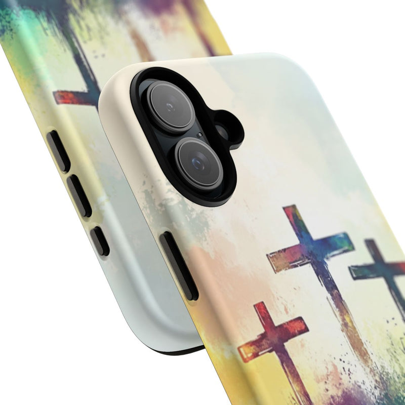 Drie Kruisen in Abstracte Waterverf