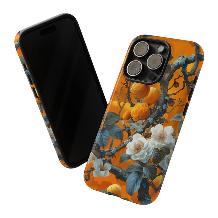 Vintage Botanisch Oranje Bloemenpatroon