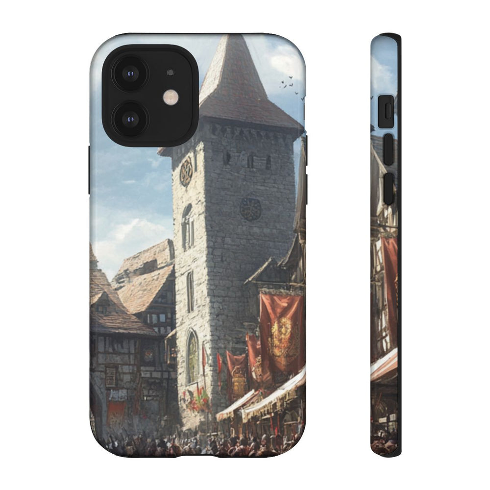 Middeleeuws Europees Dorpsstraat Tafereel