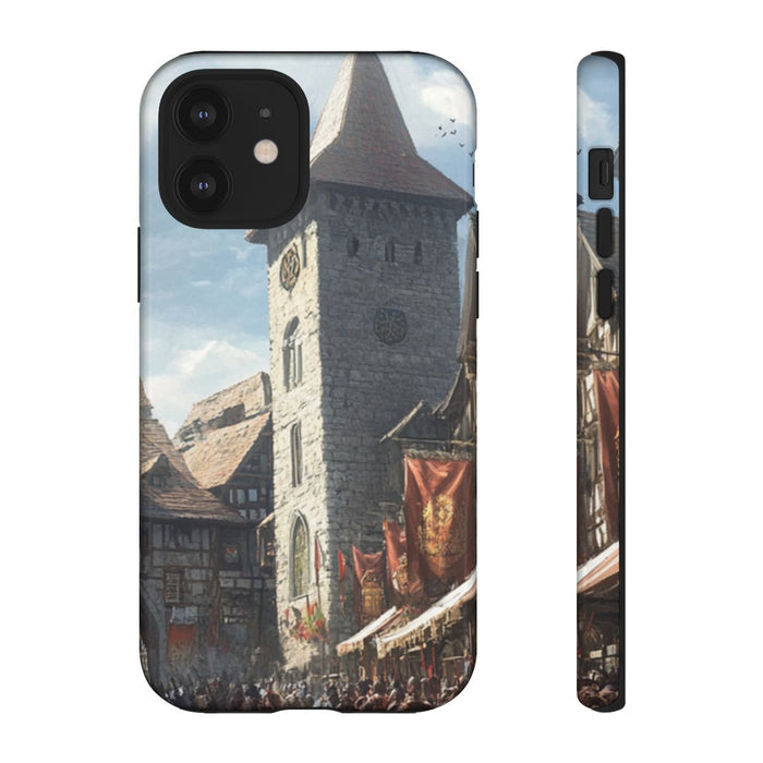 Middeleeuws Europees Dorpsstraat Tafereel