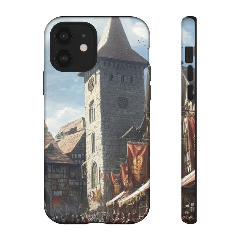 Middeleeuws Europees Dorpsstraat Tafereel