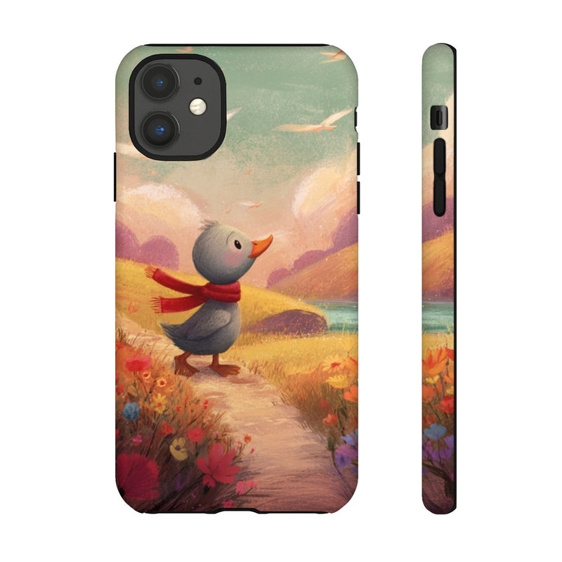 Nieuwsgierige Grijze Eendekuiken in Lenteweide