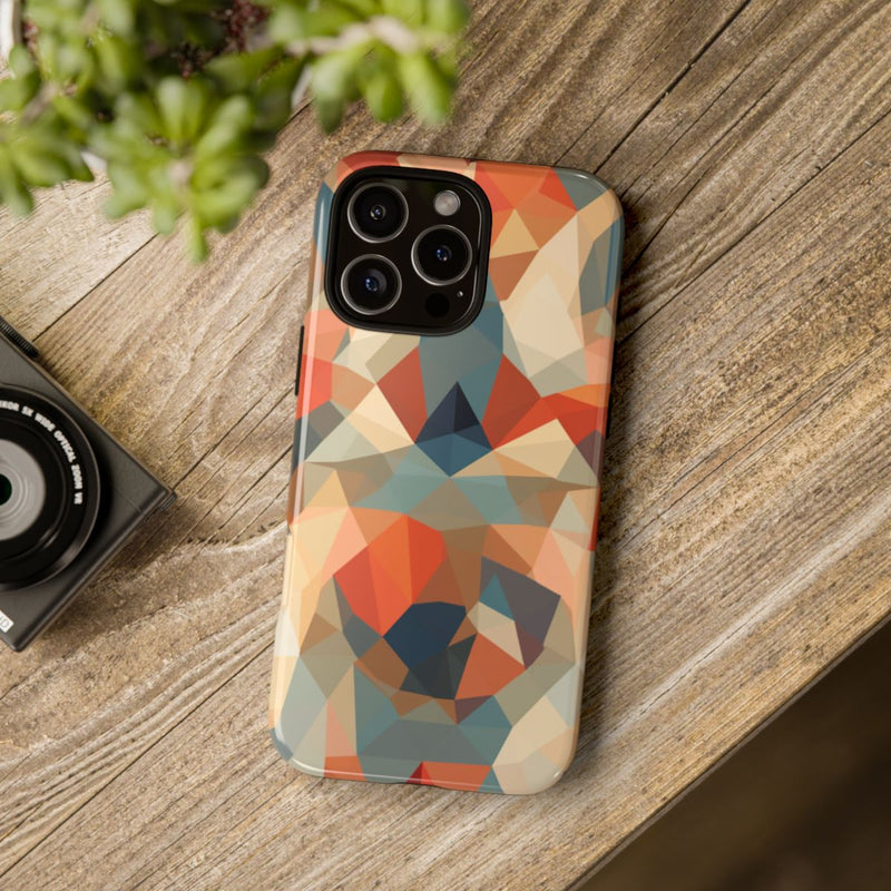 Geometrisch Abstract Patroon in Gedempte Warme Kleuren