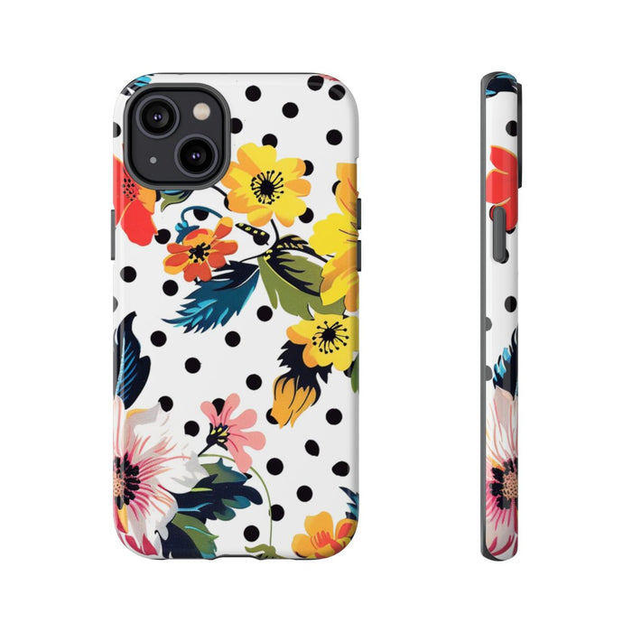 Kleurrijk Bloemenpatroon met Polkadots