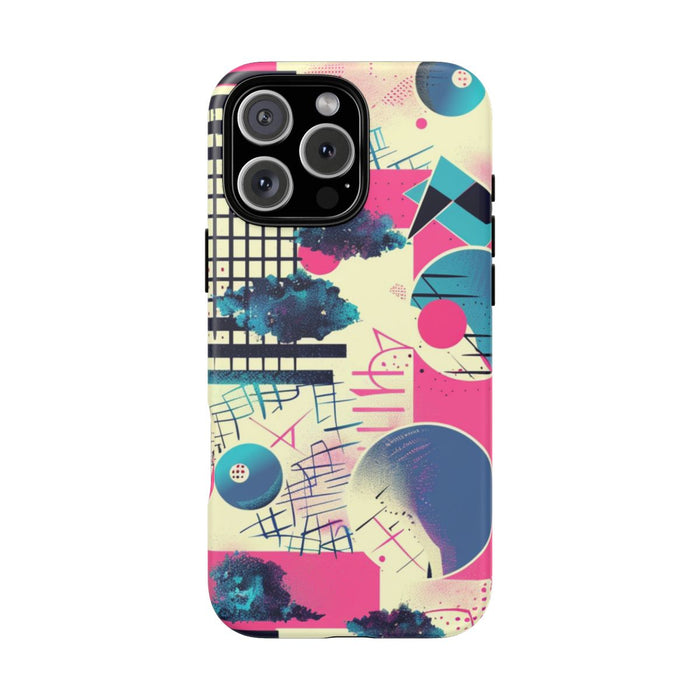 Abstract Geometrisch Patroon in Roze en Blauw