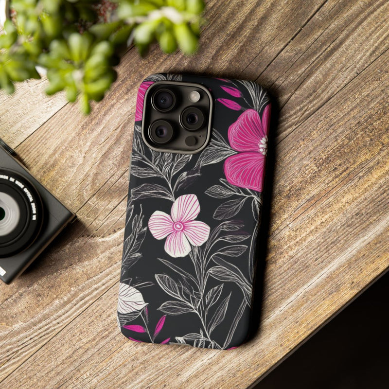 Roze en Witte Bloemenprint