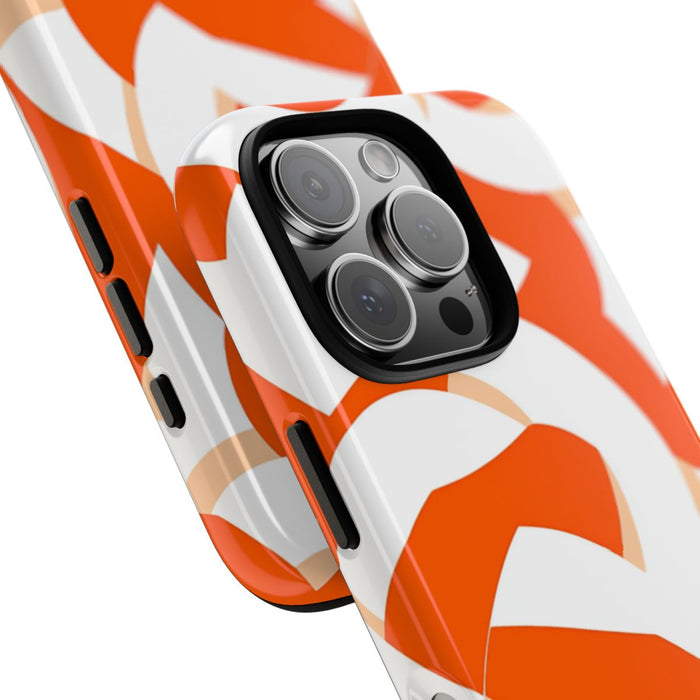 Oranje en Wit Geometrisch Patroon