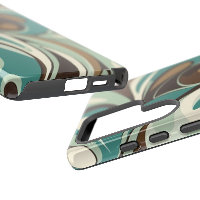 Abstracte Swirl in Teal en Bruin