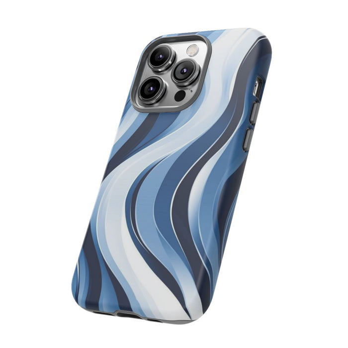 Modern Blauw Golfpatroon