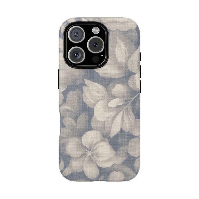 Vintage Bloemenpatroon in Blauw en Beige
