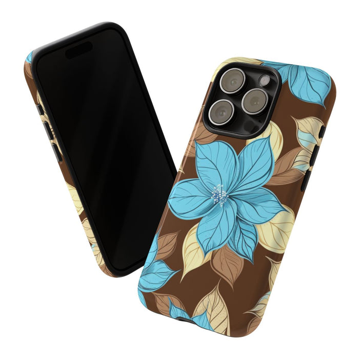 Turquoise en Beige Bloemenpatroon