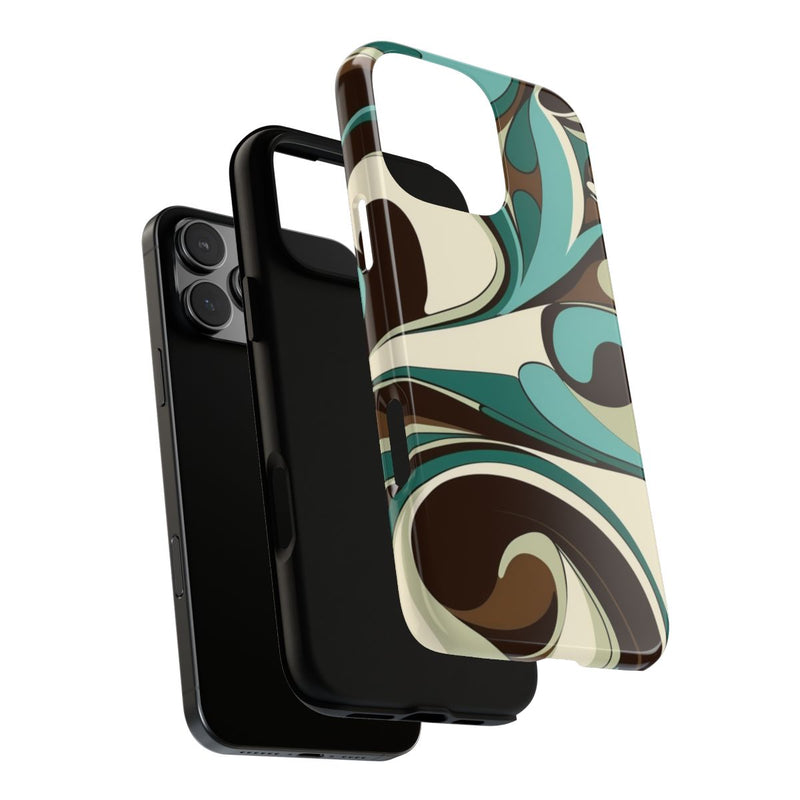 Abstracte Swirl in Teal en Bruin