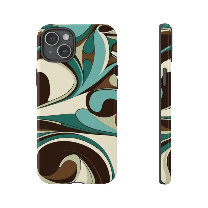 Abstracte Swirl in Teal en Bruin