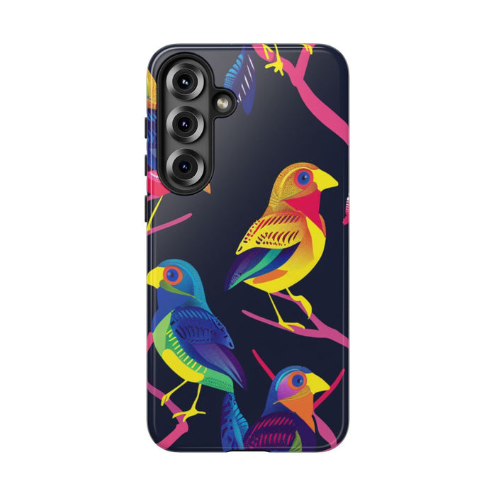 Neonkleurige Vogels op Takken