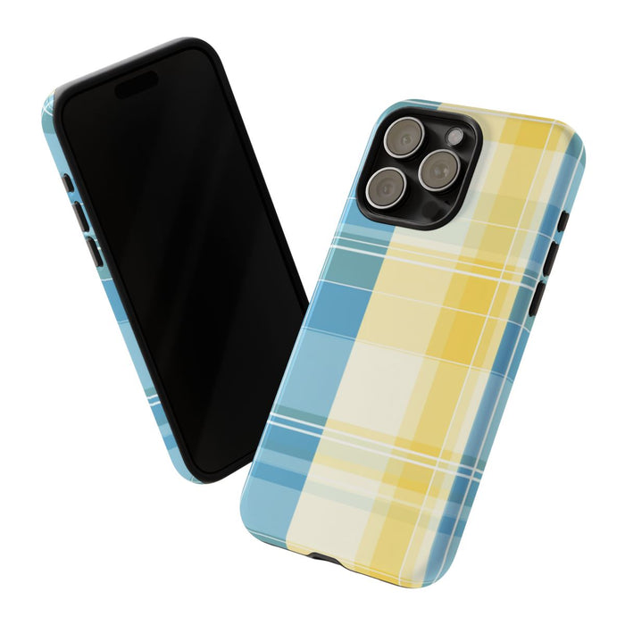 Ocean Blue en Geel Geruit Patroon