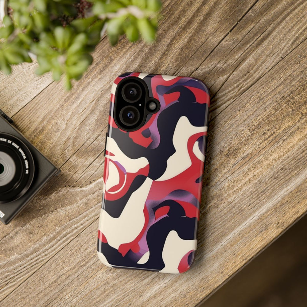Abstract Rood-Zwart-Crème Patroon