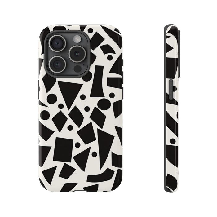 Zwart-Wit Geometrisch Abstract Patroon