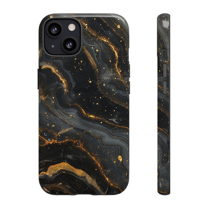 Zwart-Gouden Marmer Abstract Patroon