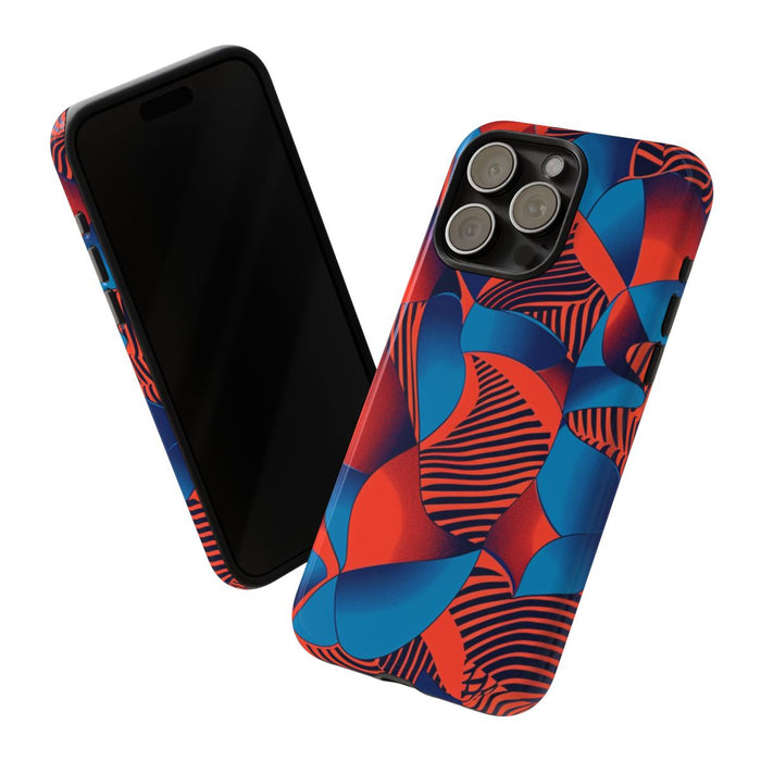 Levendig Rood-Blauw Abstract Patroon