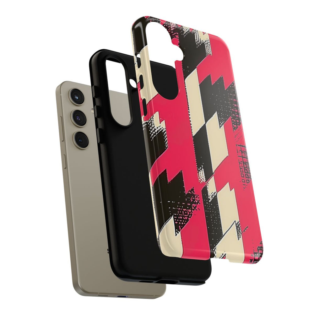Roze en Zwart Pied-de-Poule Patroon