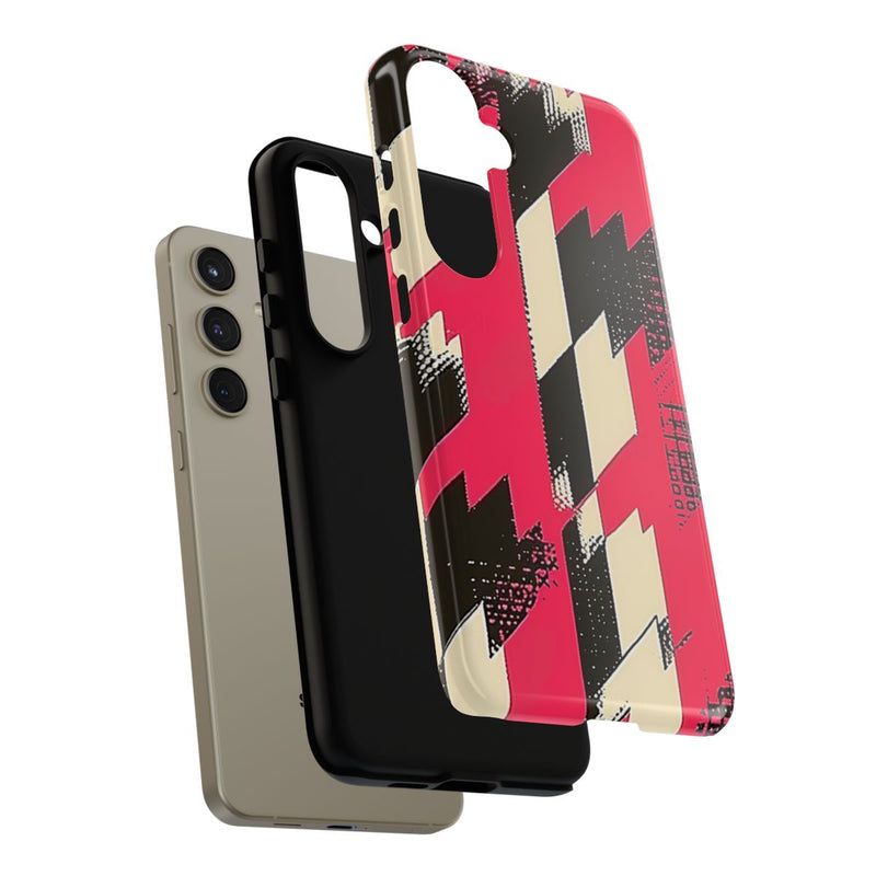 Roze en Zwart Pied-de-Poule Patroon