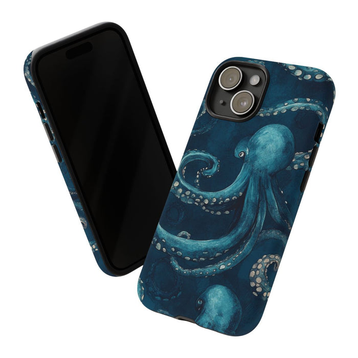 Blauw Octopuspatroon